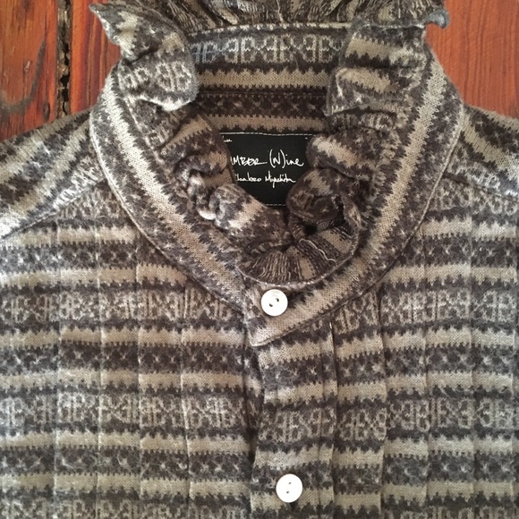 Number (N)ine Mens Wool Tuxedo Shirt - Picture 7 of 8